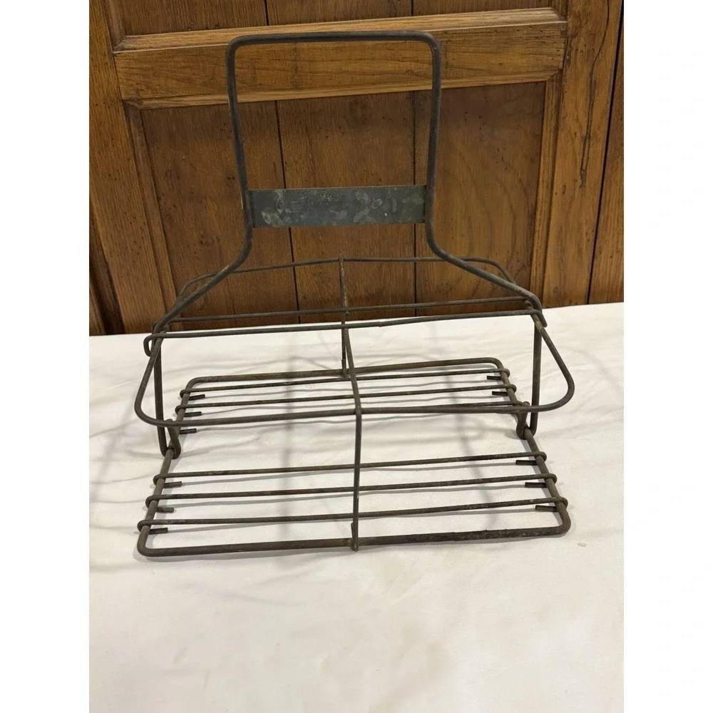 VTG Metal Milk Wire Holder 1980's Carnation With Handle